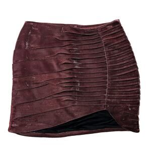 Bondi Red Gathered Mini Skirt